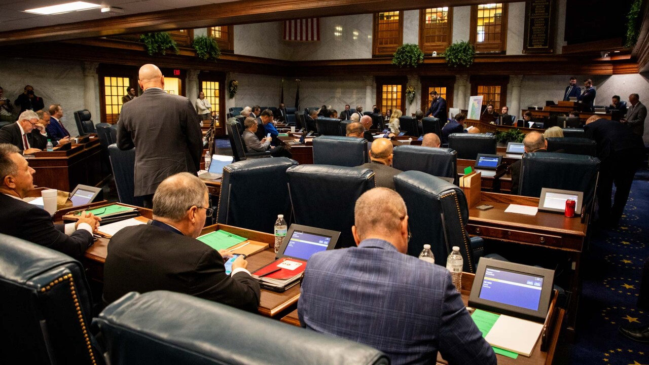 State senators in Indiana statehouse
