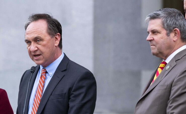 California Assemblymember Rick Chavez Zbur speaks at news conference