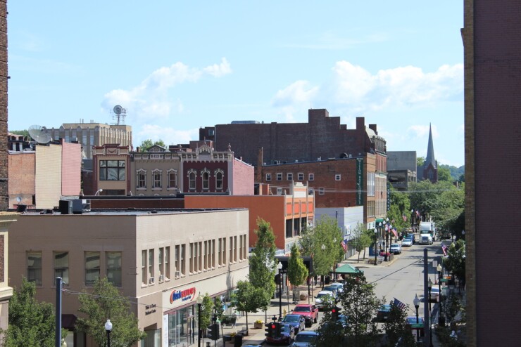 View of downtown Jamestown, New York.