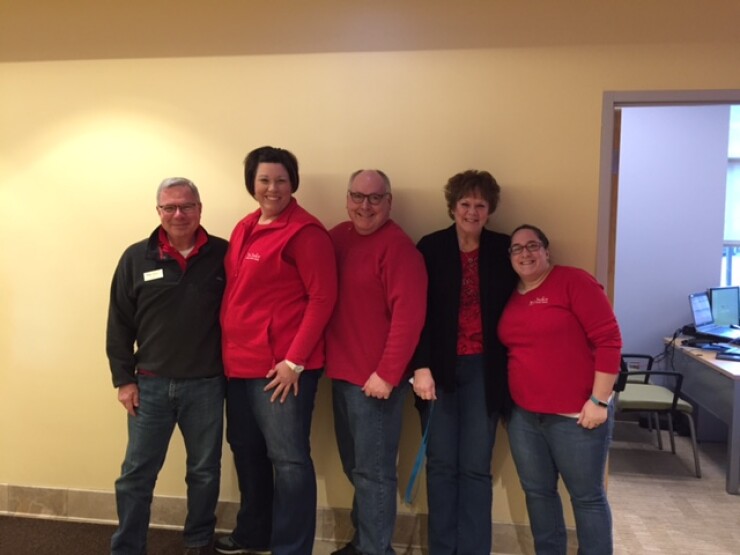 TruChoice FCU employees wearing their TruThreads as part of the credit union's TruSpirit program.