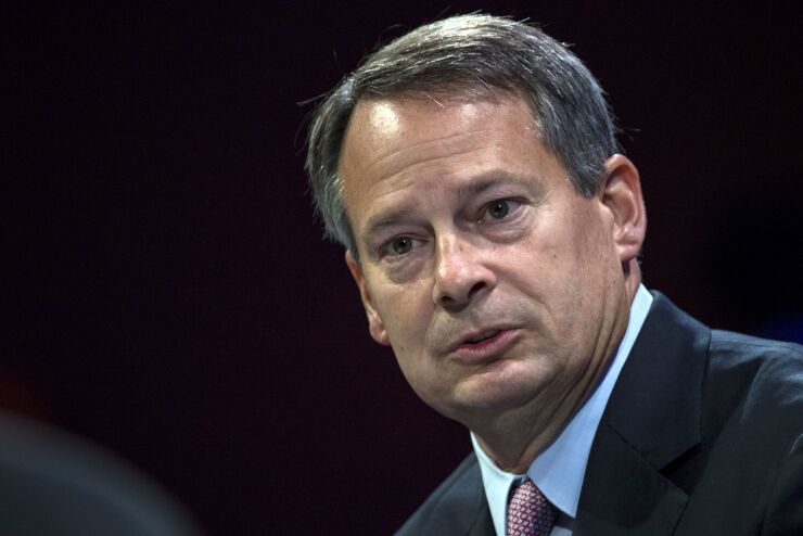 Walt Bettinger, president and chief executive officer of Charles Schwab, speaks during the 2015 Fortune Global Forum in San Francisco Nov. 3, 2015.