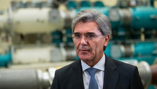 Joe Kaeser, chief executive officer of Siemens AG, on the factory floor at the Siemens switchgear electronic power unit factory in Berlin, Germany, on Thursday, Sept. 13, 2018