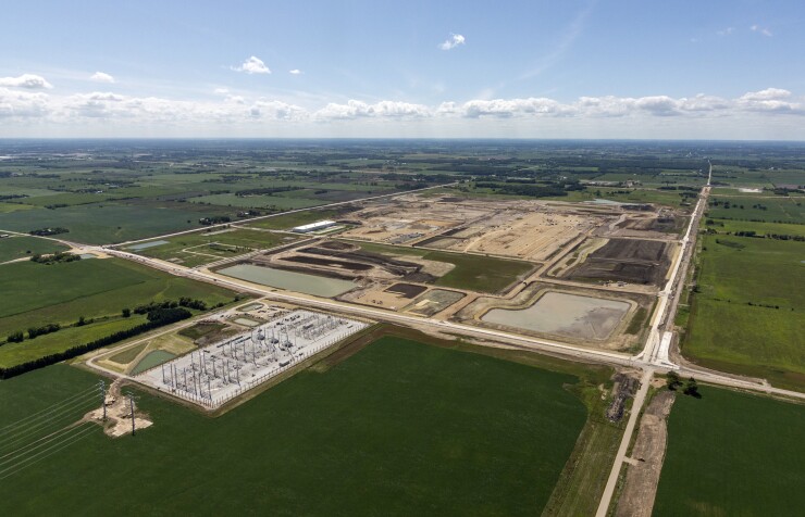 An aerial view of the Foxconn site in Mount Pleasant, Wisconsin in August 2019.