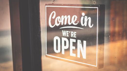 Open business sign