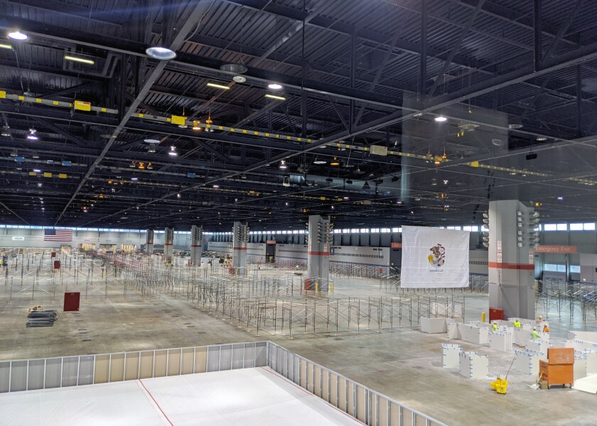 The Army Corps of Engineers, Chicago District, constructed a COVID-19 alternate care facility at McCormick Place in Chicago this month.