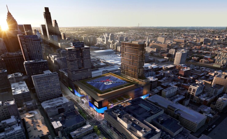 Rendering of proposed arena for Philadelphia 76ers