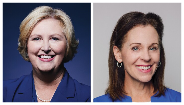 Left: Bridgit Chayt, head of commercial payments and treasury management at Fifth Third Bancorp. Right: Diane Morais, president of consumer and commercial banking at Ally Financial