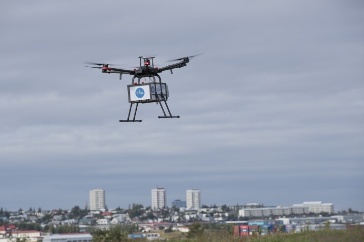 Flytrex drone over Reykjavík