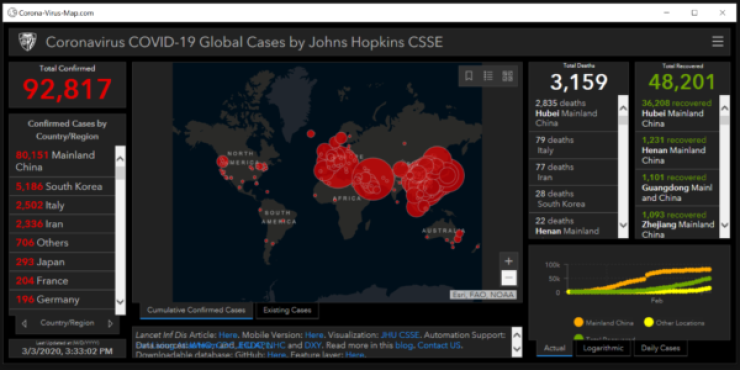 Fake coronovirus map