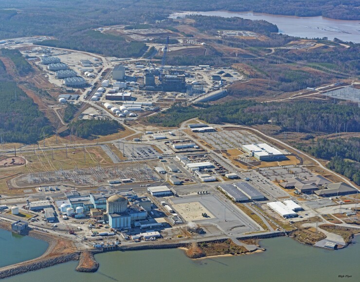 South Carolina’s abandoned V.C. Summer nuclear reactor site is in the foreground of this December 2018 photo; the project was canceled in July 2017.