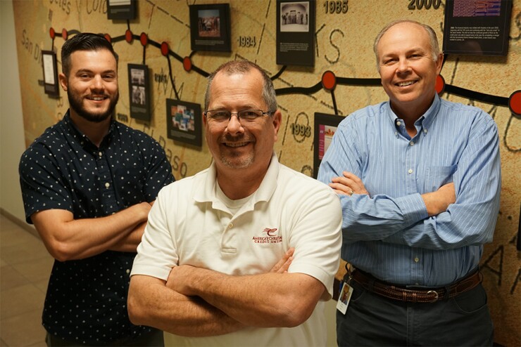The IT team at America's Christian Credit Union includes, from left to righ,: Jonathan Ubovich, network administrator; Tim Trerise, information technology director; and Doug Warren, CISSP VP of information technology