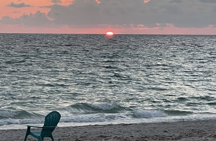 The sun sets over the Gulf of Mexico in Casey Key, one of many tourist destinations in Florida.