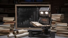 Robot reading books - claymation style