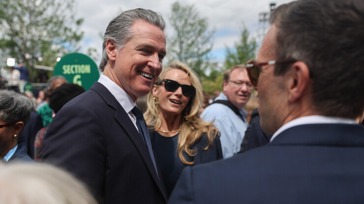 California Gov. Gavin Newsom among crowd of people