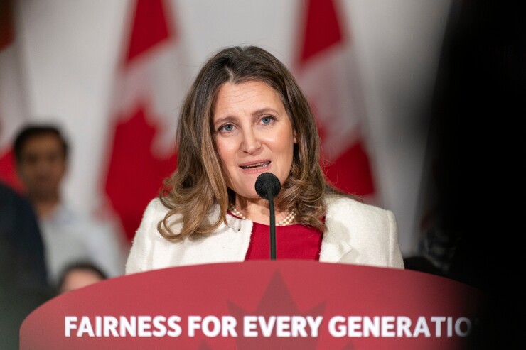 Chrystia Freeland, Canada's finance minister