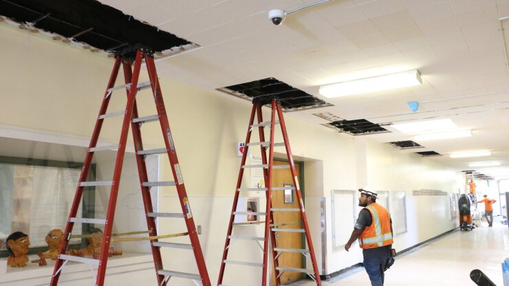 Work financed by general obligation bonds at Martin Luther King Jr. Elementary School in Portland, Oregon in 2017.
