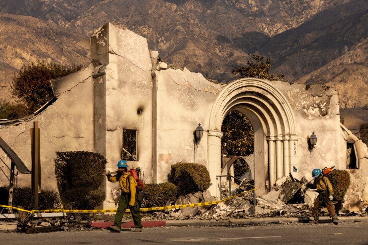 The Altadena Community Church, which was destroyed in the Eaton Fire.