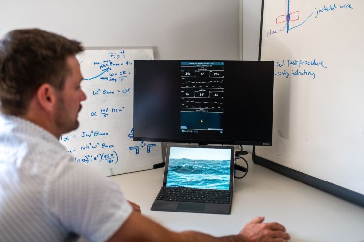 Real time data sea state reports from deployed buoys on a screen at the Marine Labs headquarters in Victoria, British Columbia, Canada, on Tuesday, Sept. 13, 2022. MarineLabs' CoastAware provides data from a network of 26 sensor buoys strategically placed on coastlines and in oceans around North America. Photographer: James MacDonald/Bloomberg