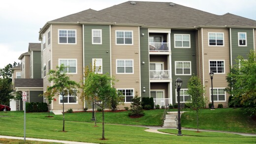 apartment building in autumn