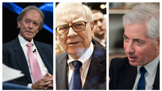 From left: Bill Gross, Warren Buffett and Bill Ackman