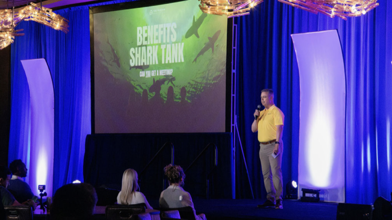 Contestant at Benefit Shark Tank event