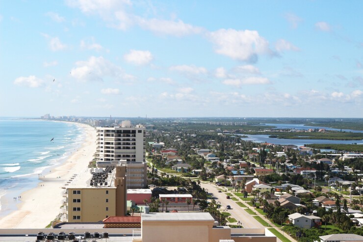 Aerial View South to Ponce Inlet Florida