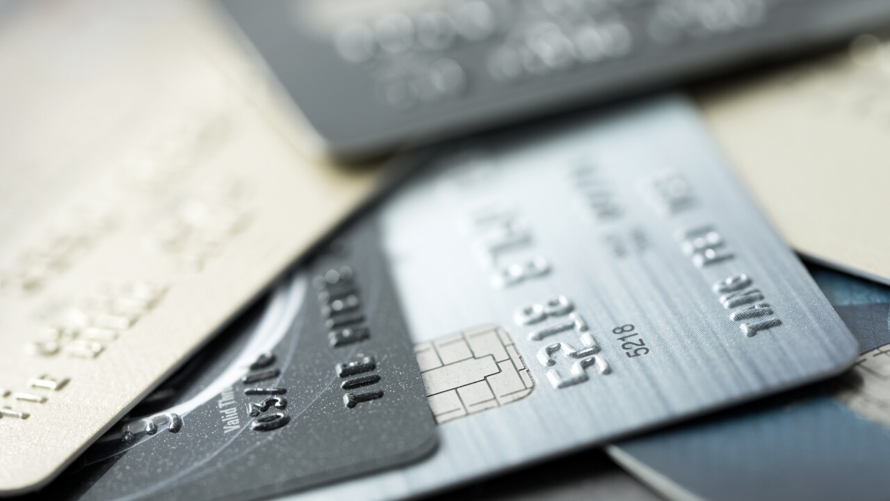EMV chip cards stack