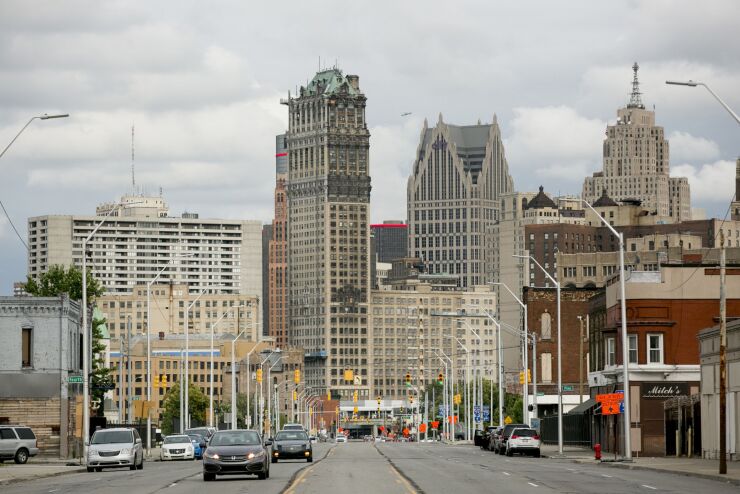 Tall buildings in Detroit