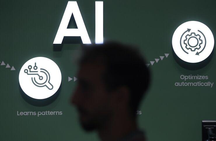 AI sign with a head in the foreground