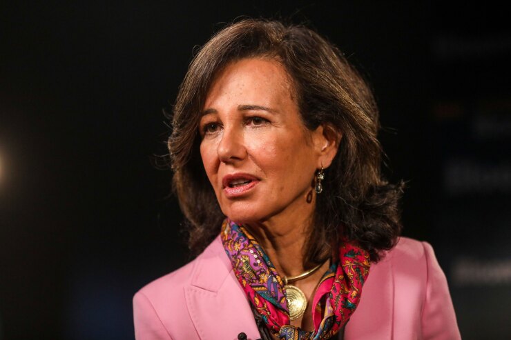 Ana Botin, chairman of Banco Santander, speaks during an interview at the bank's investor day in London on April 3, 2019.