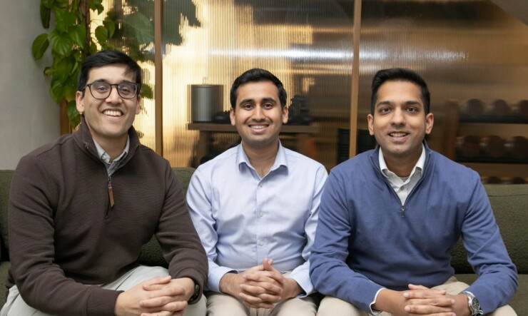 Modus founders (from left): Pranav Pillai, Vinay Kasat, and Arush Jain