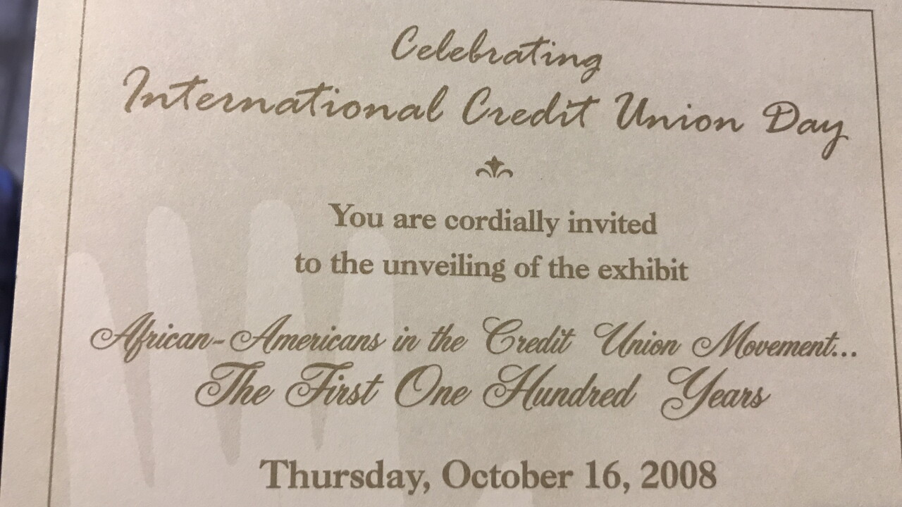 America’s Credit Union Museum in Manchester, New Hampshire, unveiled its exhibit dedicated to the first 100 years of African Americans in the credit union movement on Oct. 16, 2008.