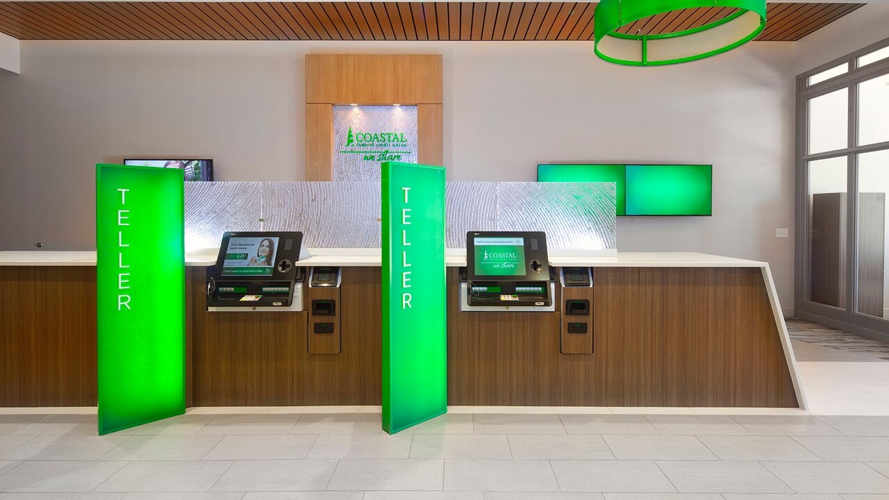 Coastal FCU’s personal teller machines use video tellers to better serve members even when the branch isn’t staffed.
