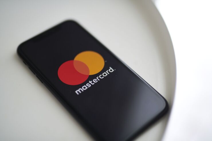 mastercard logo on smartphone