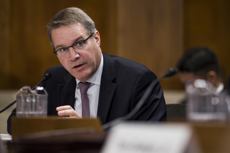Chris Spear, president and chief executive officer of the American Trucking Associations Inc., speaks during a Senate Committee on Environment and Public Works Subcommittee on Transportation and Infrastructure hearing on Capitol Hill in Washington, D.C., U.S., on Wednesday, Dec. 20, 2017