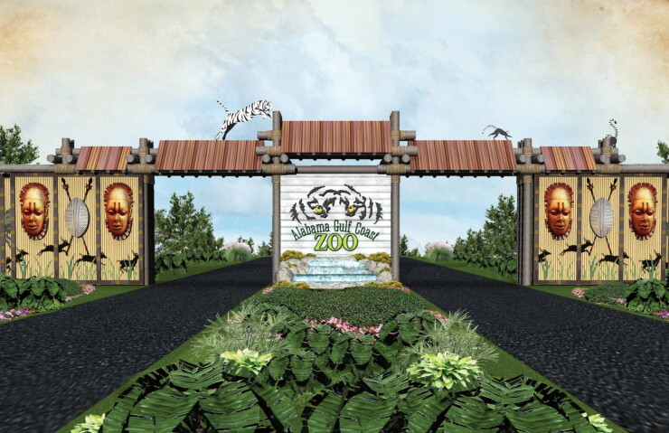 The new Alabama Gulf Coast Zoo, depicted in this entrance rendering, is being financed with $27 million of municipal bonds.