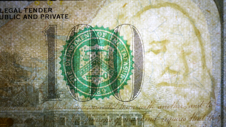 Franklin watermark on $100 bill