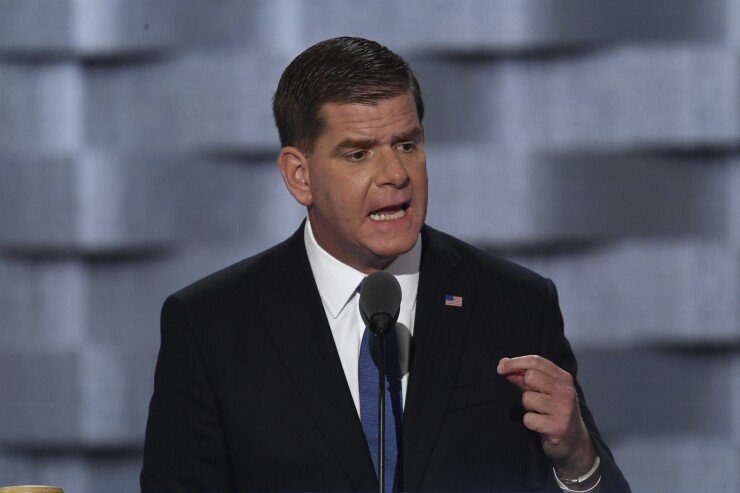 Martin "Marty" Walsh, mayor of Boston, speaks during the Democratic National Convention (DNC) in Philadelphia, Pennsylvania on Monday, July 25, 2016.