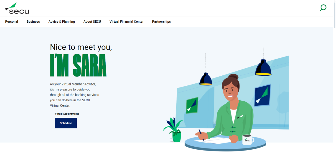 The dashboard SECU of Maryland's Virtual Financial Center