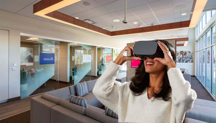 Bank of America employees are starting to use virtual reality headsets.