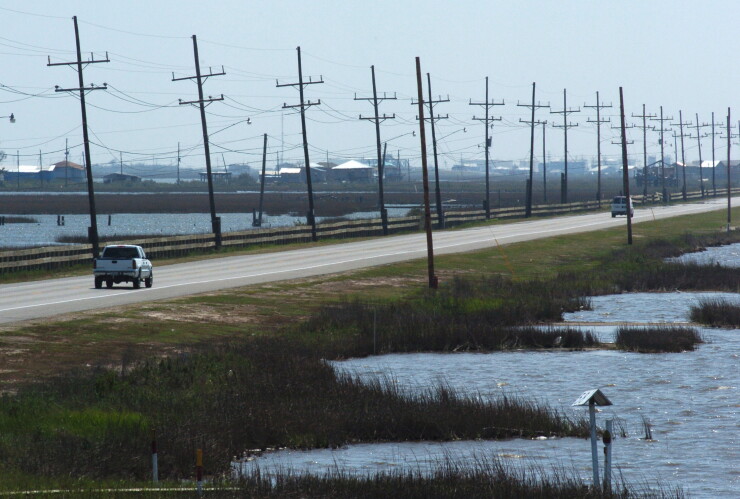 A road in Port Fourchon, Louisiana, Monday, April 3, 2006