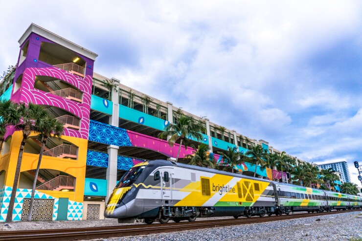 Brightline Florida train at West Palm Beach station