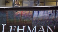 An employee inside Lehman Brothers headquarters in New York on Sept. 15, 2008, the date the firm filed the largest bankruptcy in U.S. history. 