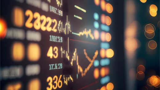 abstract stock market data on digital screen, closeup with selective focus and bokeh, neural network generated art