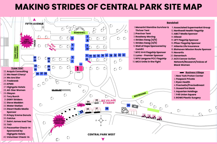 Making Strides Central Park map