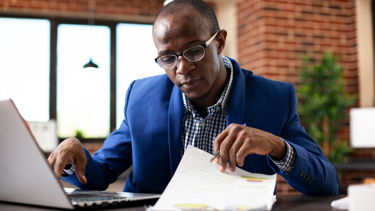 Man reading documents