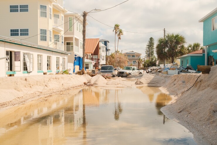 A flooded street after Hurricane Milton in St. Pete Beach, Florida, on Oct. 10, 2024.