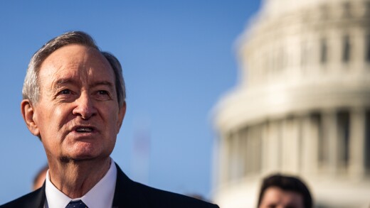Senator Mike Crapo with the U.S. Capitol in the background
