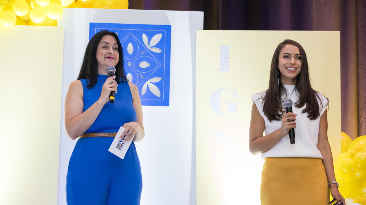 Vanessa Martinez (left) and Ana Trujillo Limón (right), the co-founders of the SER Summit for Latinos in Financial Services, spoke at the annual event last year outside Chicago. This year's event will start next week in Denver.