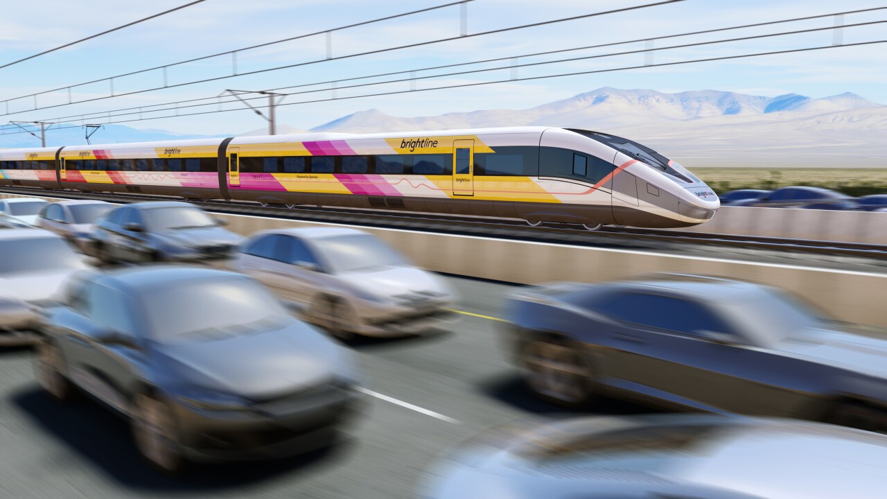 Rendering of Brightline West train